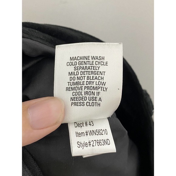 Nordstrom Black Suede Leather Straight Leg Pants Women's Size 12 K3 - Picture 6 of 7